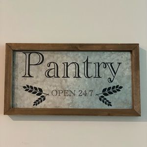 Pantry Wood and Metal Sign
